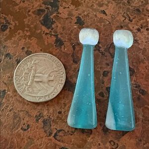 Blue and White Glass Earrings